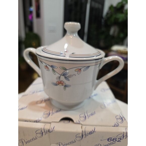 Princess House Fantasia Creamer and Sugar Bowl Set 663 662 Heritage Blossom New - Picture 3 of 4